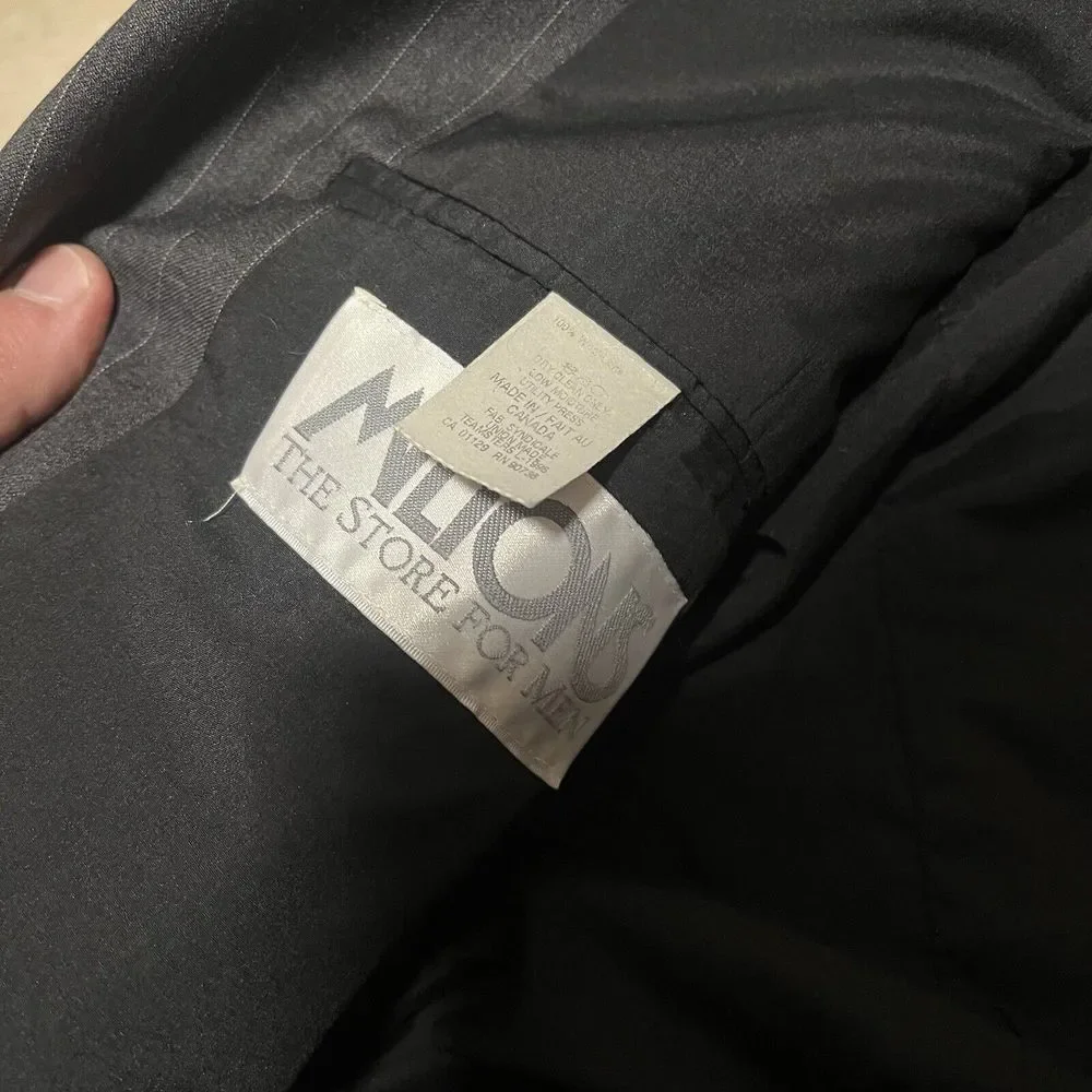 Lauren Ralph Lauren Gray Pinstripe Sz 42L Mens Sports Coat‎ Suit Jacket